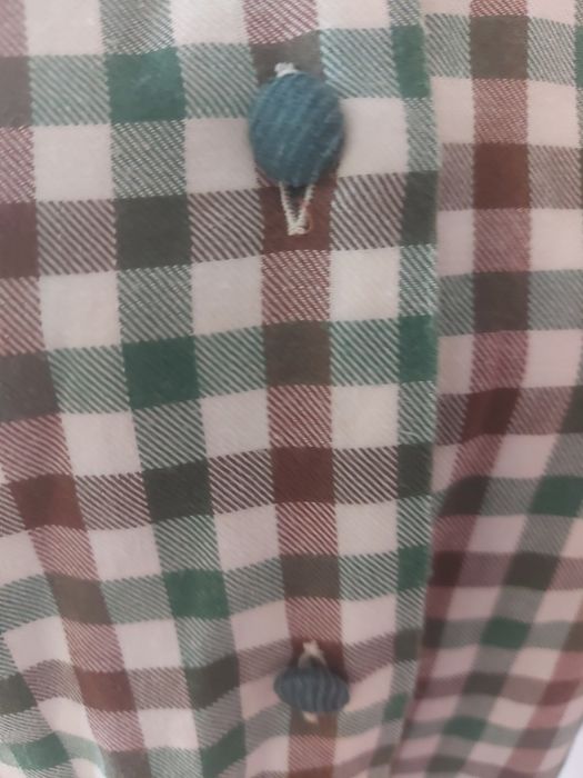 Camisa aos Quadrados Castanho e Verde Garrafa