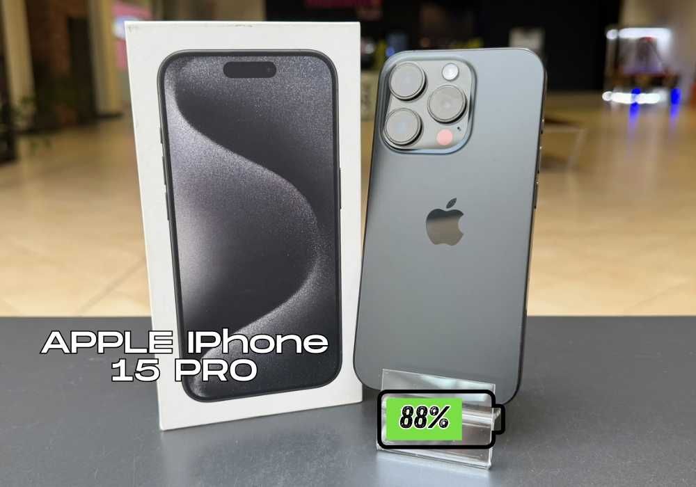 Apple iPhone 15 PRO | 128 GB | Kondycja baterii 88% | Czarny | GRATIS