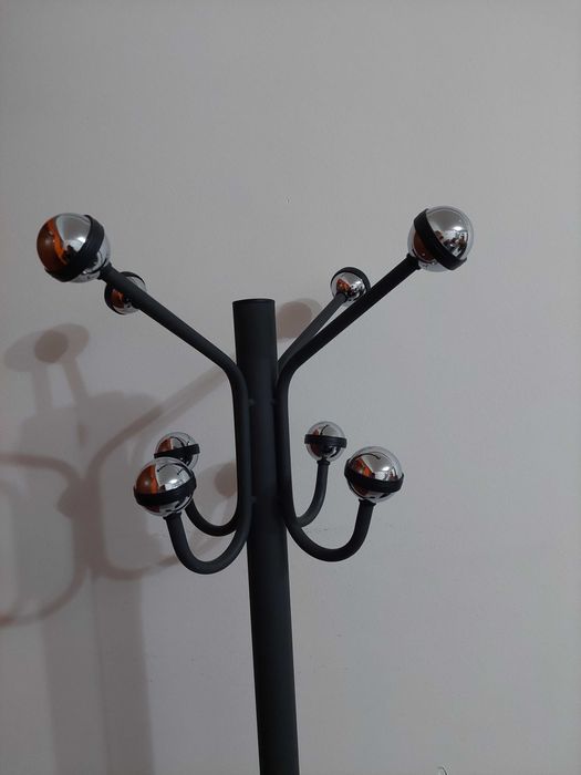 Bengaleiro Cabideiro de pé Cilindro H-12 - 8 ganchos. Preto metal