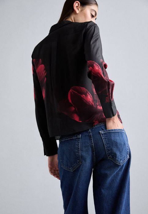 Koszula czarna w kwiaty Alice + Olivia M