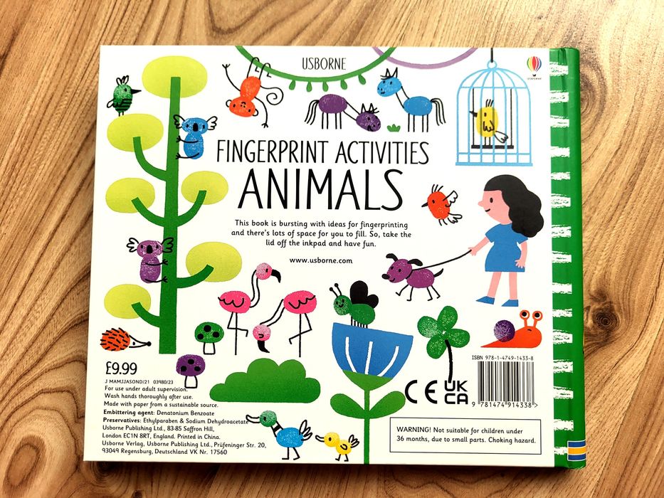 Fingerprint Activities Animals Usborne malowanie palcami finger paint