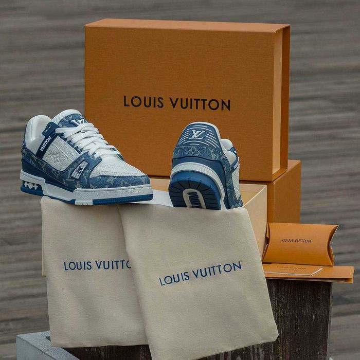 Кожаные кроссовки Louis Vuitton Trainer Sneakers LV луи витон трейнер