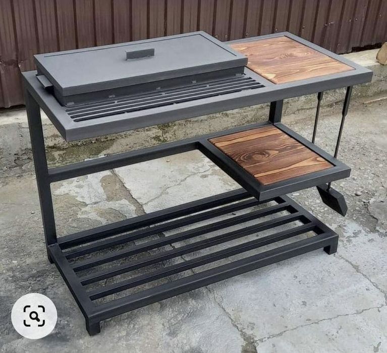 Мангал з столиком лофт |  Мангал, Барбекю, Гриль | Мангал на колесиках
