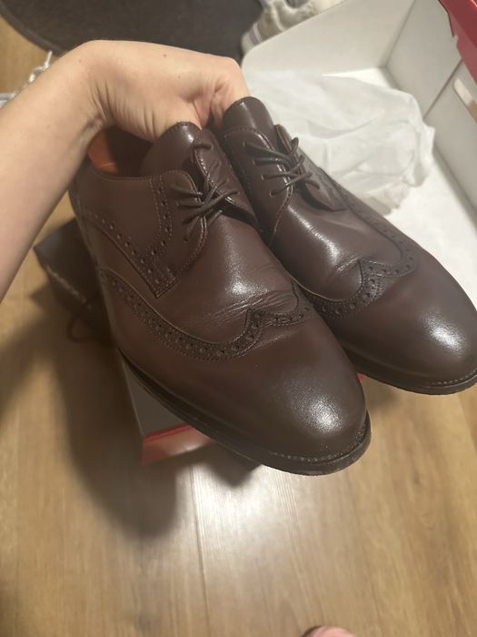 Шкірні коричневі туфлі 43 розмір