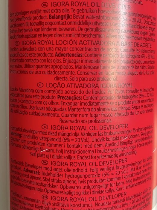 Oxidante Schwarzkopf Professional Igora Royal 20Vol 6%
