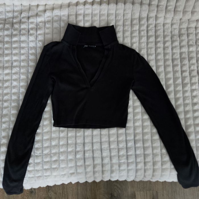 Кофта у2к чёрная zxc зара кроп топ  няш нефор