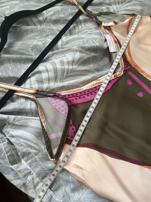 Zjawiskowa sukienka fuksja khaki maxi roz m lato wesele