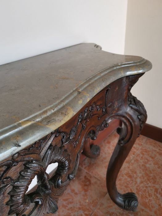 Espelho e consola antiga madeira maciça trabalhada