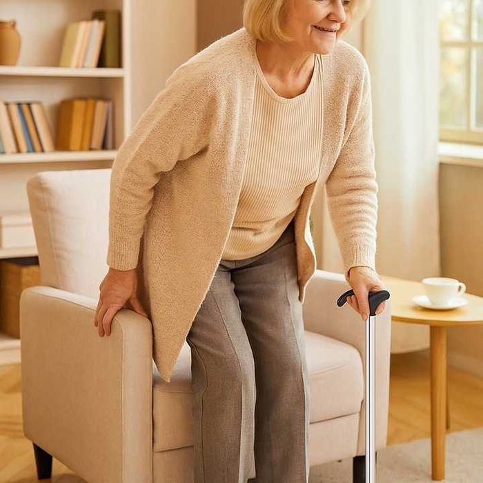 LASKA INWALIDZKA Ortopedyczna teleskopowa aluminium SKŁADANA 75 - 90cm