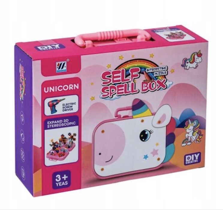 Klocki 3D do skręcania jednorożec