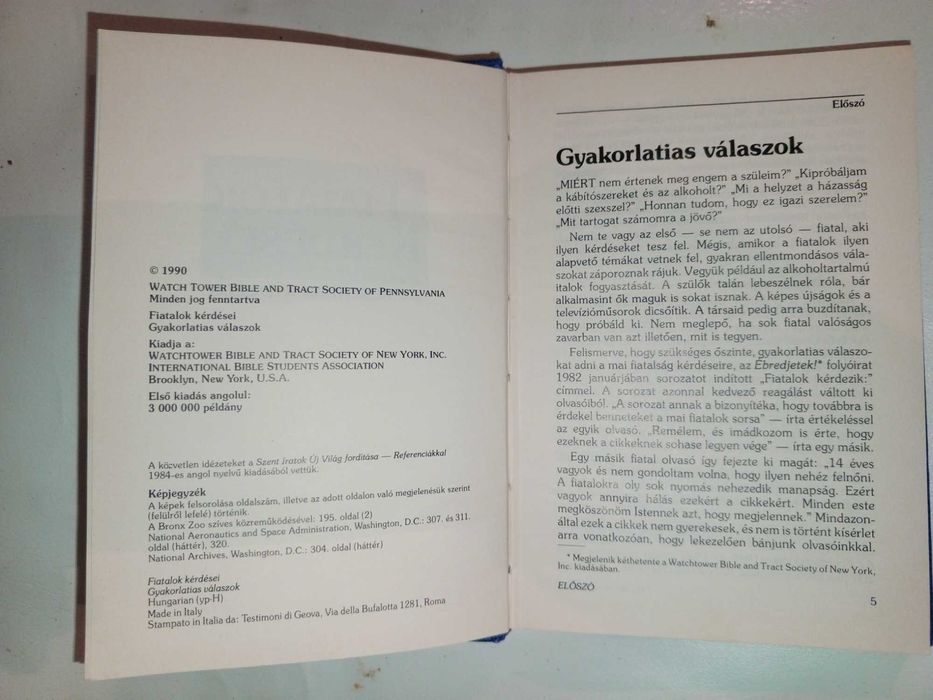 Книга (HU) 1990 р. Вопросы от молодежи Практические ответы.