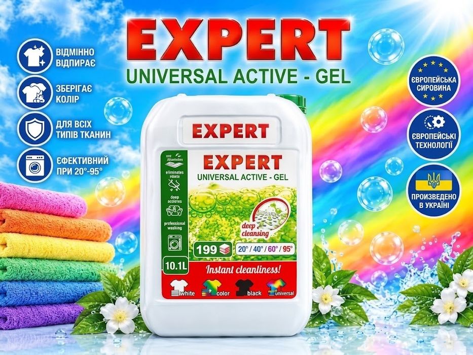 EXPERT 10л Гель для стирки  Универсальный Active Gel 10л