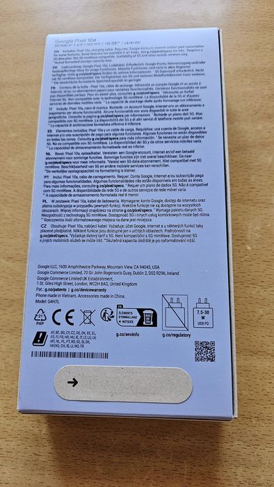 Smartfon GOOGLE Pixel 10a 5G 8/128GB 6.3" 120Hz