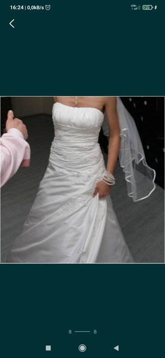 Suknia ślubna wiązana r.36-38, 170cm + welon i bolerko  gratis
