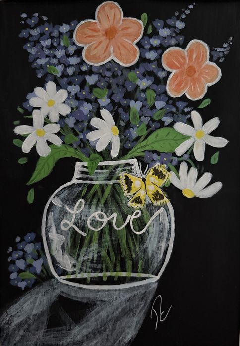 Pintura em acrilico feita à mão (emoldurada)