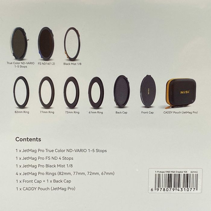 NiSi JetMag Pro 1-9 Stops VND Mist Creator Kit | 82MAG | SELADO
