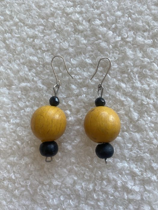 Damskie drewniane kolczyki wiszące