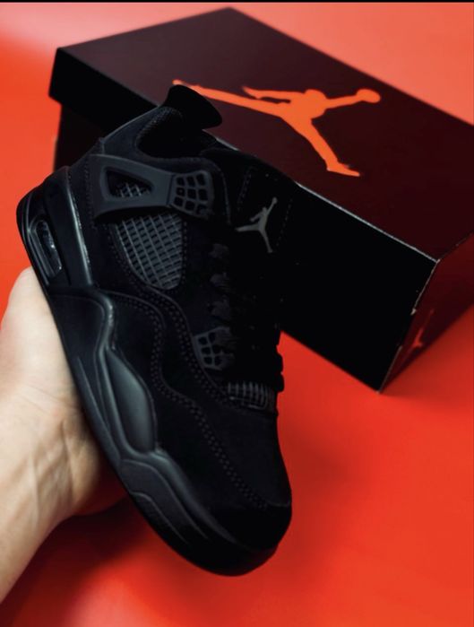 Jordan 4 all black nubuk кроссовки летние джордан 4 нубук