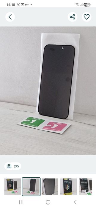 Etui Butterfly do Iphone 16 Pro Złoty + Szkło Privacy Glass 9H