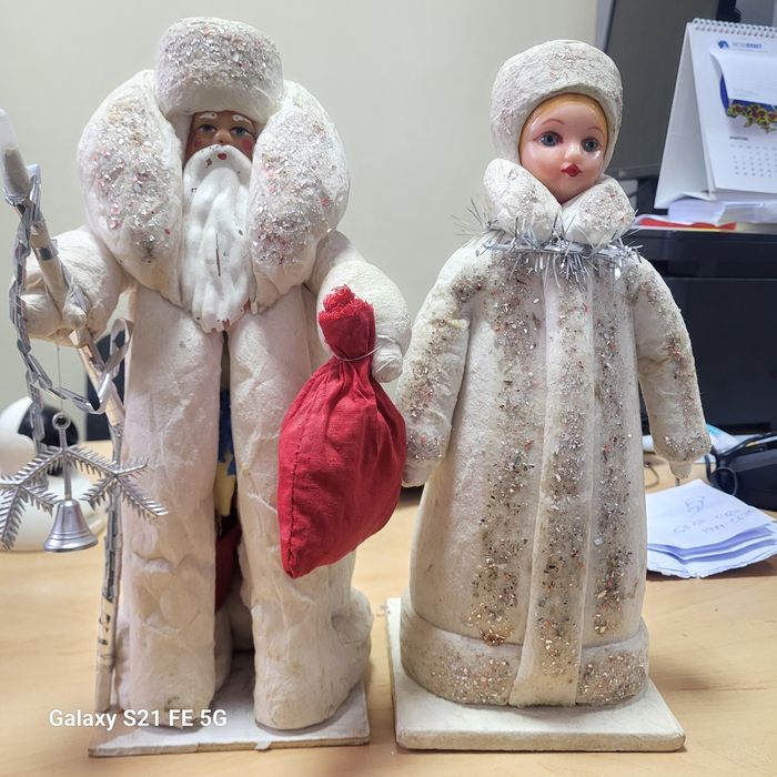 Дід Мороз та Снігуронька вінтажні