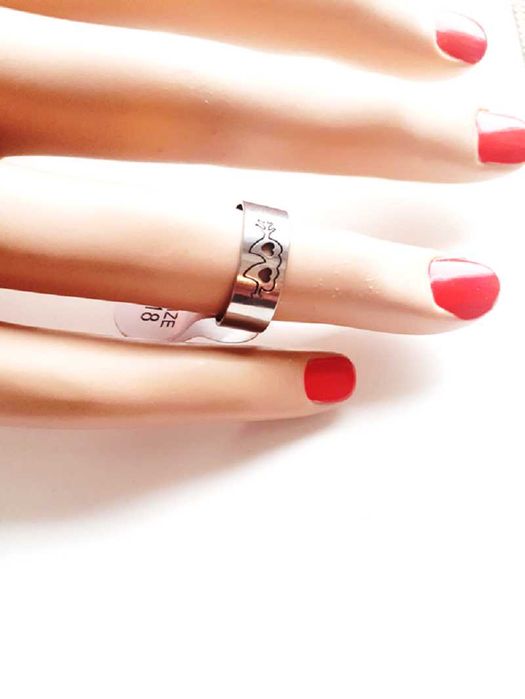 Obrączka Srebrna, 2 wzory, R 25 11, Stal Chirurgiczna