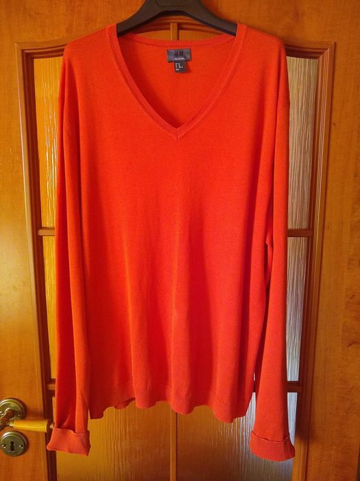 H&M  Elegancki męski lekki sweter jedwabny, 55% Jedwab, Rozmiar XL