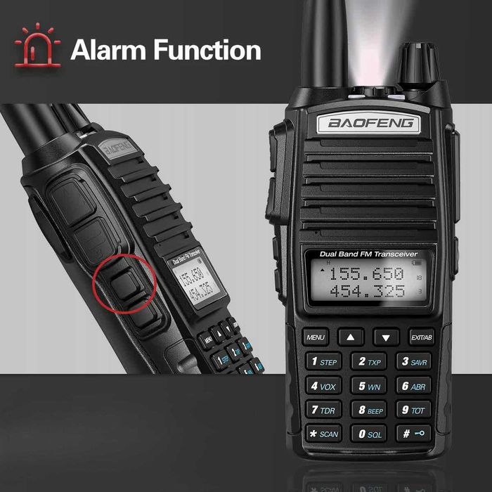 Krótkofalówka UV82 Rozblokowana Skaner aż 8Wat Policja,Straż.PKP