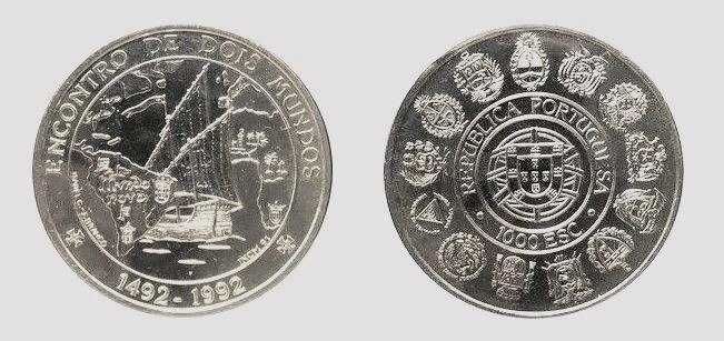 Moedas Portuguesas - 1000$ escudos (Encontro de Dois Mundos)