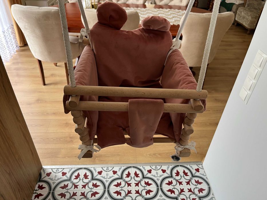 Huśtawka wewnętrzna różowa Velvet