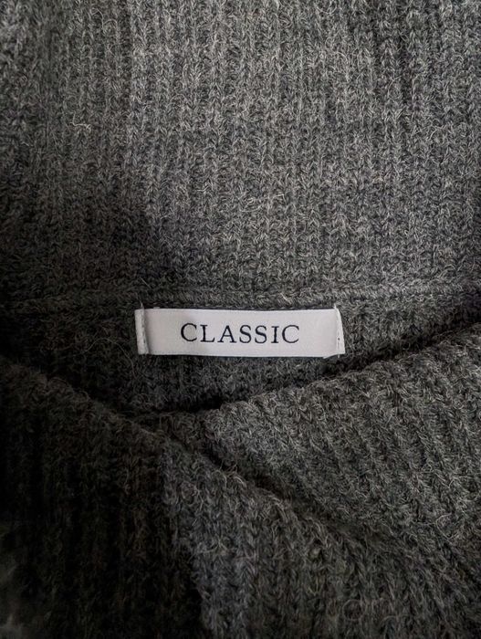 Szary elegancki wełniany sweter golf w paski pasy M&S 40 jak nowy