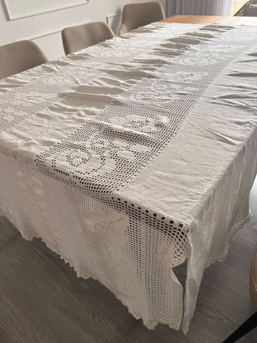 Selling Handmade Crochet and Linen Bedspread
