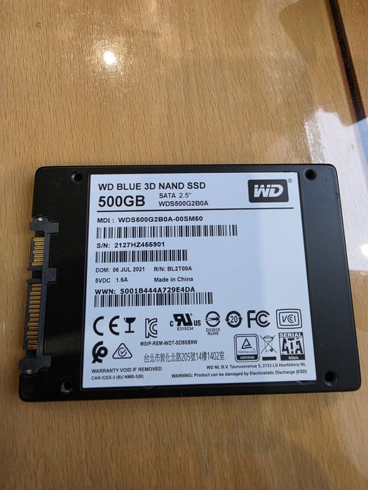 Ssd WD BLUE 500gb 98% Мала нароботка   sata3 Стан гарний Якісні Диск ссд для ноутбука або системного блока