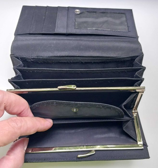 Lorenz кошелек черный на 6 отделений натуральная кожа 18×9,5×3,5