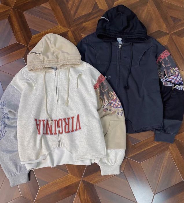 Зіп худи Protocol Index UPSIDE DOWN zip-up hoodie black,white