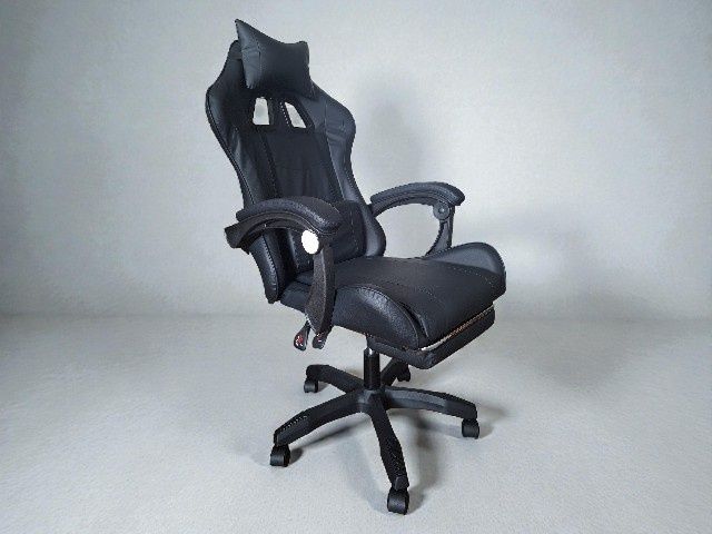 Fotel Gamingowy Obrotowy Podnóżek Krzesło Biurowe