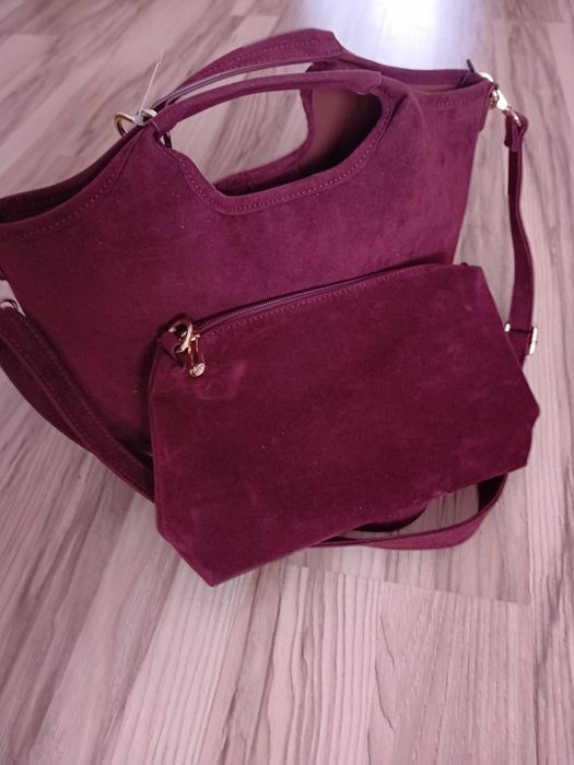 Nowa torebka Flora&Co. Zamszowa Kolor bordo.