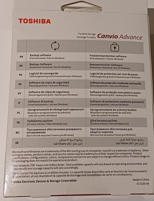Disco Externo Toshiba Canvio Advance 2TB
