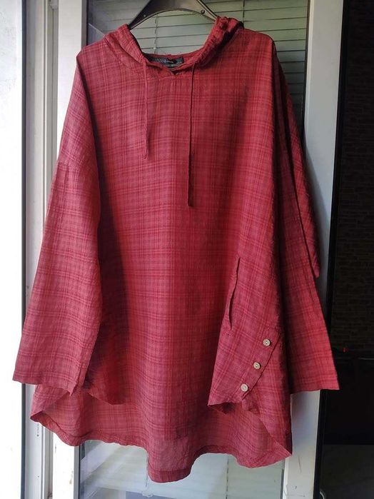 Блуза рубашка туника  с капюшоном размер XXXL  zаnzеа