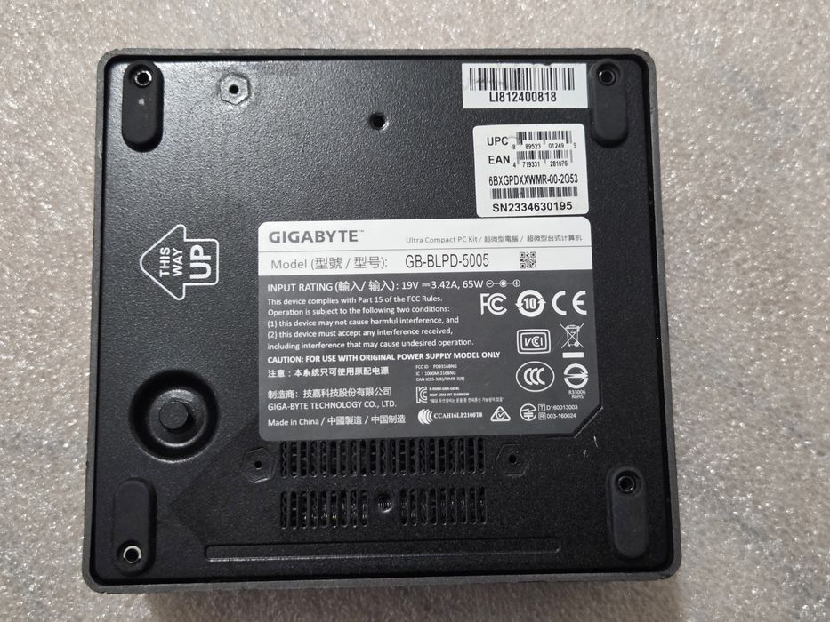 Неттоп міні ПК Intel NUC Gigabyte Pentium Silver J5005, DDR4