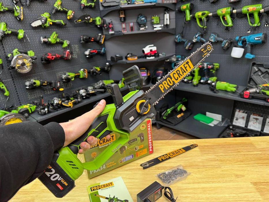 +3.0Ah акб Аккумуляторная пила Procraft PKA34 254мм и 305мм Шина