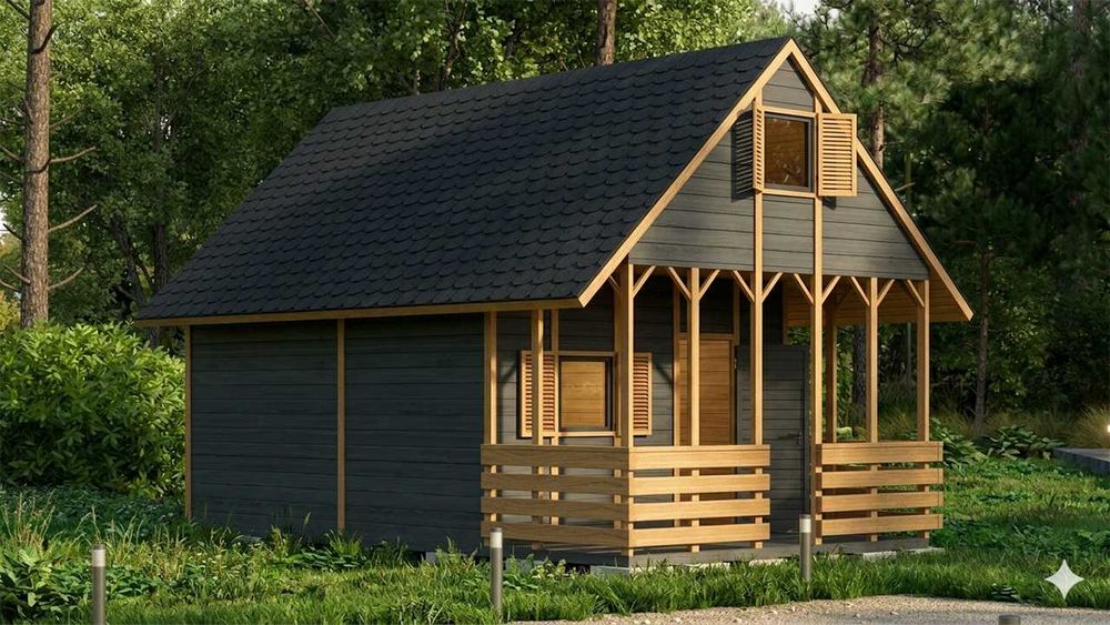 Domek Letniskowy Drewniany Całoroczny 3m/5m 15mm