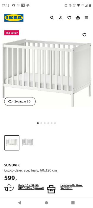 Łóżeczko ikea białe