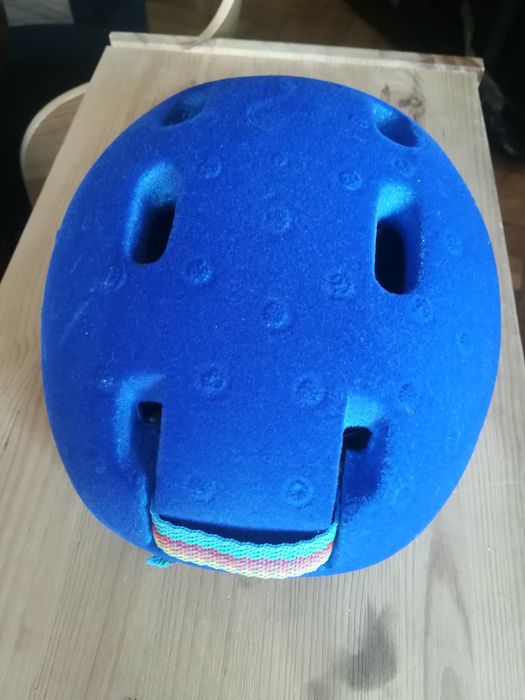 Kask rowerowy welurowy niebieski