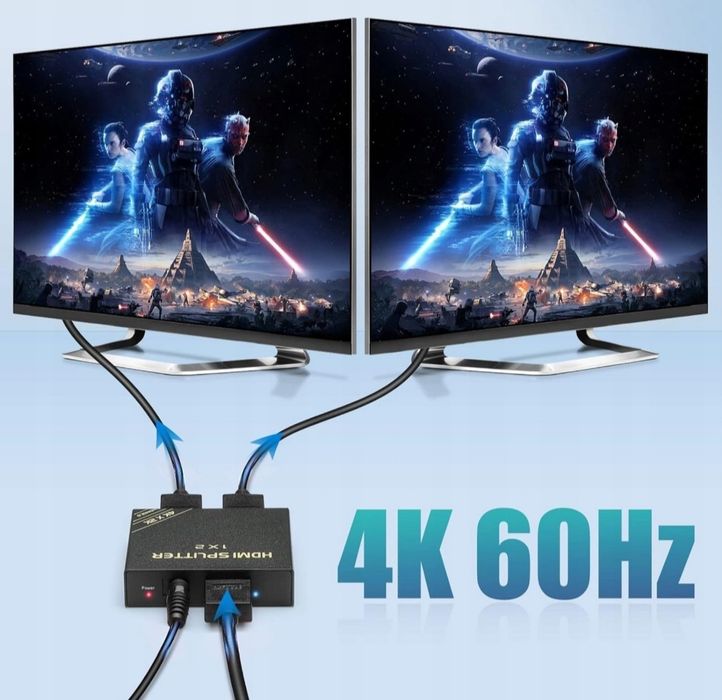 Rozdzielacz Splitter HDMI 1x2 4K DO PS Apple TV Xbox dekoder kablowy