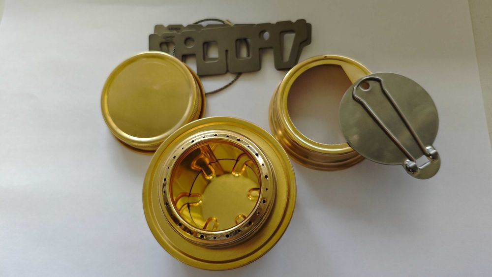 Спиртовая горелка. Метал. + крестовина титан