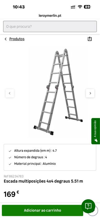 Escada telescópica 4x4