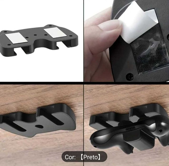 Suporte Universal para Comando (Debaixo mesa) – Preto