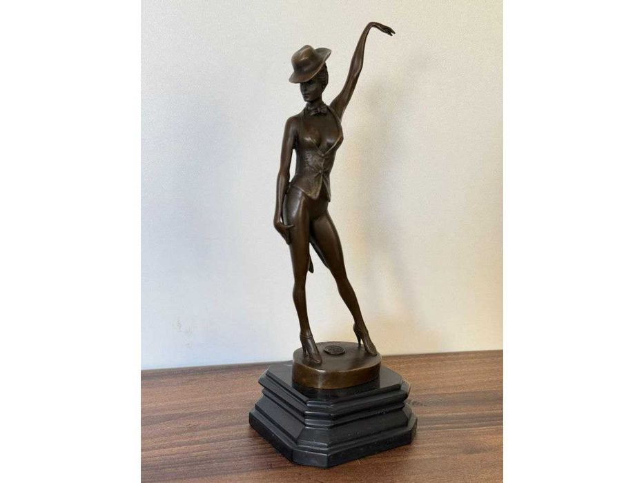 Статуэтка бронза танцовщица кабаре скульптура фигурка из бронзы джаз