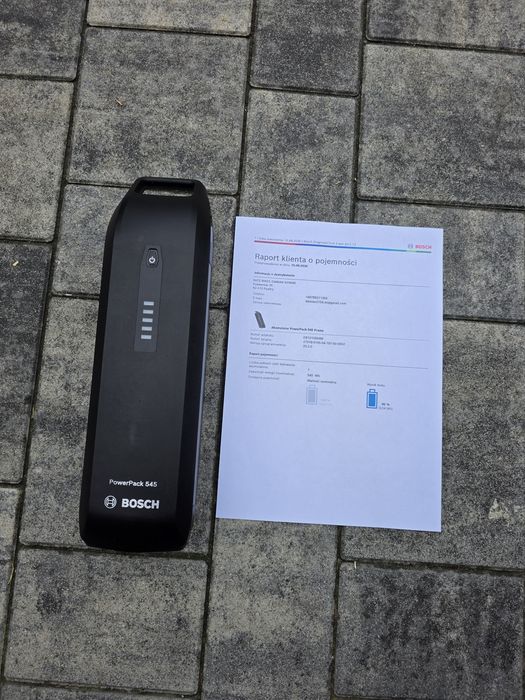 Bateria Akumulator BOSCH SMART POWERPACK 545Wh na rame bidon NOWA 1 cykl 96% sprawności