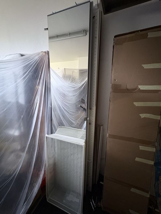 Móvel Roupeiro IKEA branco/espelhado